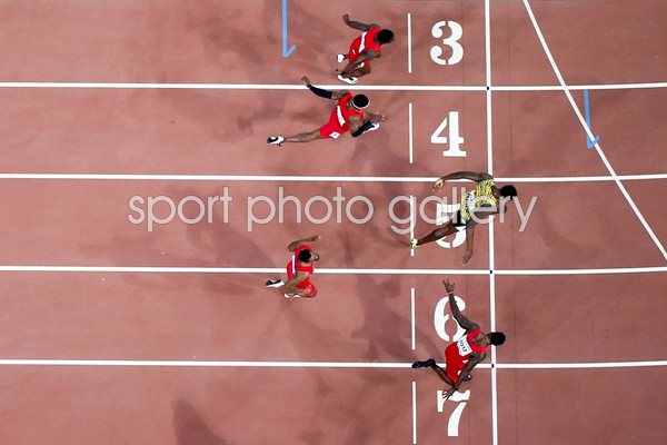 Usain Bolt Jamaica Men's 100m bird's eye view