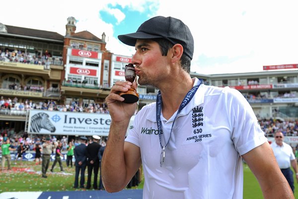  2015 Alastair Cook Kisses Urn Oval