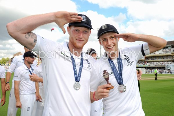  2015 Ben Stokes & Joe Root Celebrate Oval