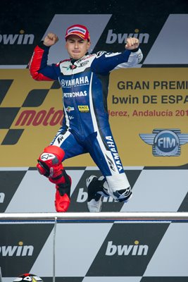 Jorge Lorenzo celebrates Jerez Moto GP 2011