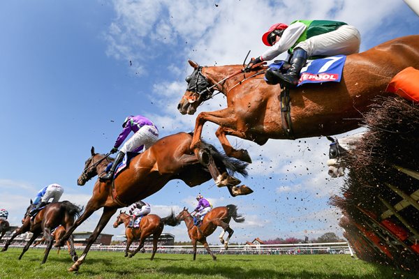 Hurdling at Haydock Races April 2014