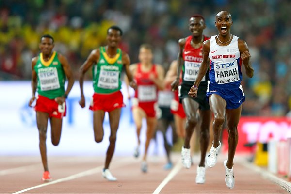 Mo Farah wins Gold 5,000m Gold Worlds Beijing 2015
