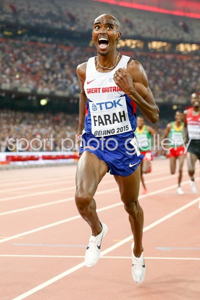 Mo Farah wins Gold 5,000m Gold Worlds Beijing 2015