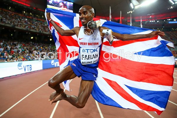Mo Farah wins Gold 5000m Gold Worlds beijing 2015