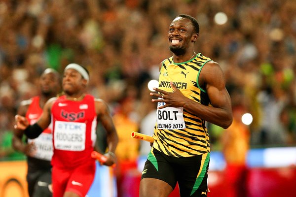 usain bolt 4x 100m relay gold Beijing 2015