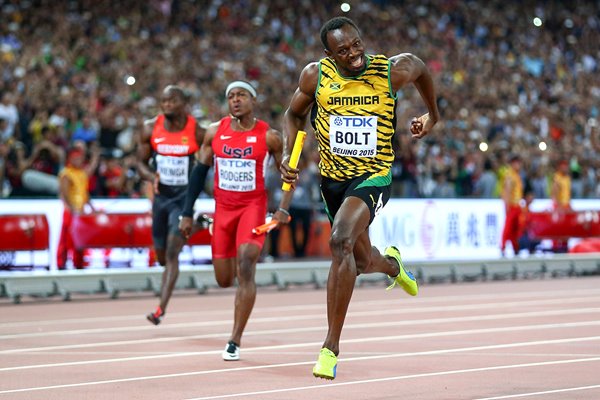 usain bolt 4x 100m relay gold Beijing 2015