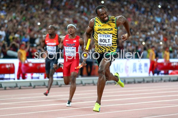 usain bolt 4x 100m relay gold Beijing 2015