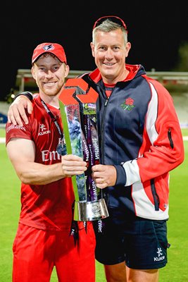 Steven Croft Captain Ashley Giles Coach Lancashire T20 Blast 2015