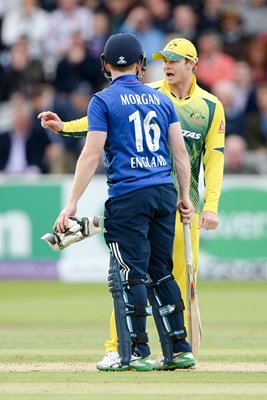 Eoin Morgan England & Steve Smith Australia Lord's 2015