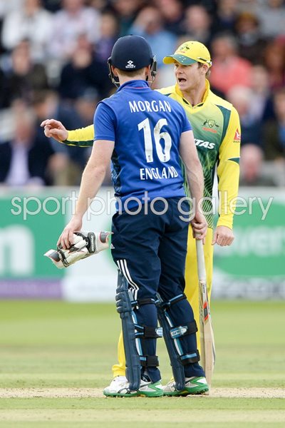 Eoin Morgan England & Steve Smith Australia Lord's 2015
