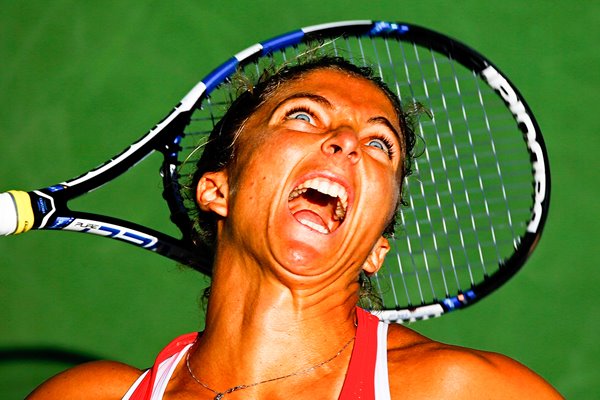 Sara Errani serves 2015 US Open New York