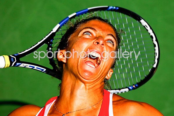 Sara Errani serves 2015 US Open New York