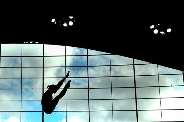 Diver's silhouette London Aquatics Centre 2014