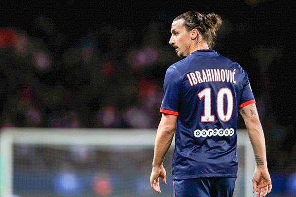 Zlatan Ibrahimovic of PSG looks on