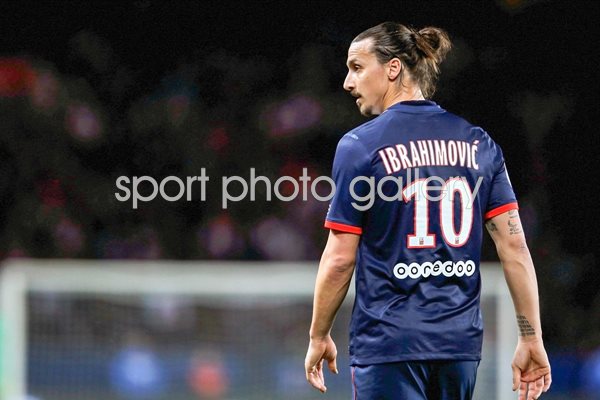 Zlatan Ibrahimovic of PSG looks on
