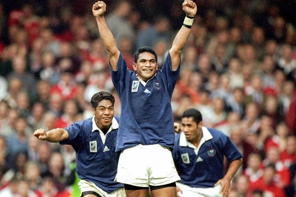  Semo Sititi celebration Samoa v Wales RWC 1999