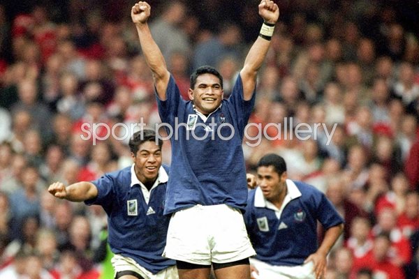  Semo Sititi celebration Samoa v Wales RWC 1999