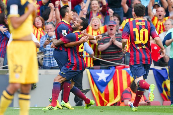 Alexis Sanchez Celebrating La Liga 2014