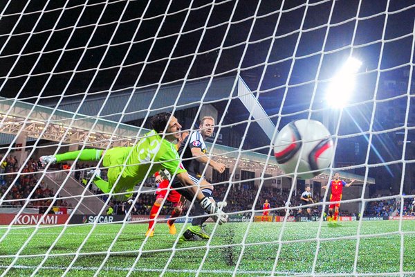 Laurent Depoitre Belgium scores v Andorra 2015