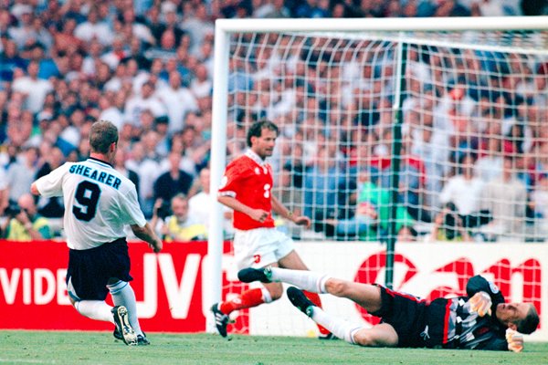 Alan Shearer scores England v Holland Euro 1996 