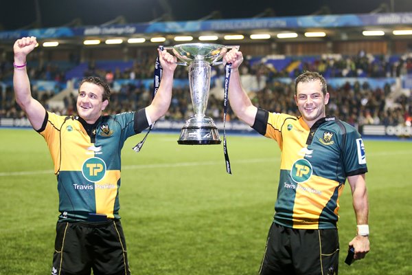 Northampton Stephen Myler Lee Dickson Amlin Challenge Cup Trophy 2014