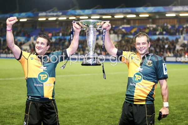 Northampton Stephen Myler Lee Dickson Amlin Challenge Cup Trophy 2014