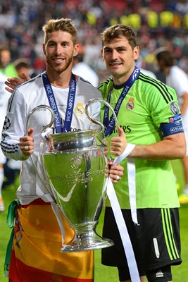 Sergio Ramos Iker Casillas Real Madrid Champions League Winners 2014
