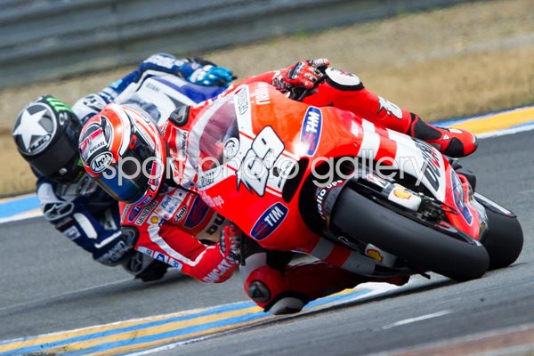 Nicky Hayden leads Ben Spies Le Mans 2011