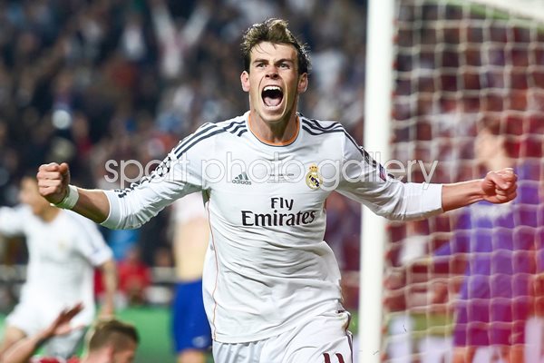 Gareth Bale Real Madrid celebrates Champions League 2014