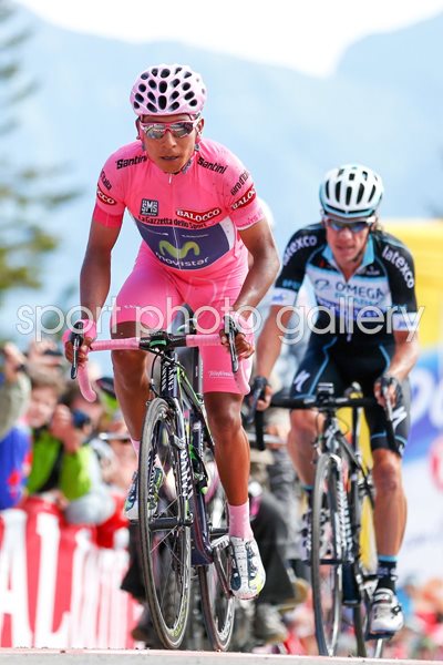 Nairo Quintana beats Rigoberto Uran Stage 20 Giro 2014
