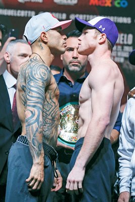 Miguel Cotto v Canelo Alvarez Weigh-in Las Vegas 2015