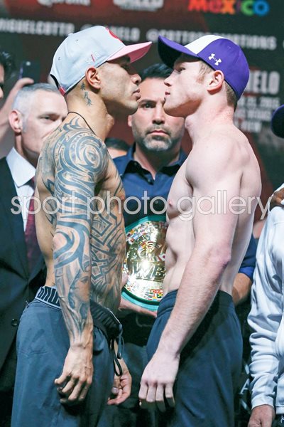 Miguel Cotto v Canelo Alvarez Weigh-in Las Vegas 2015
