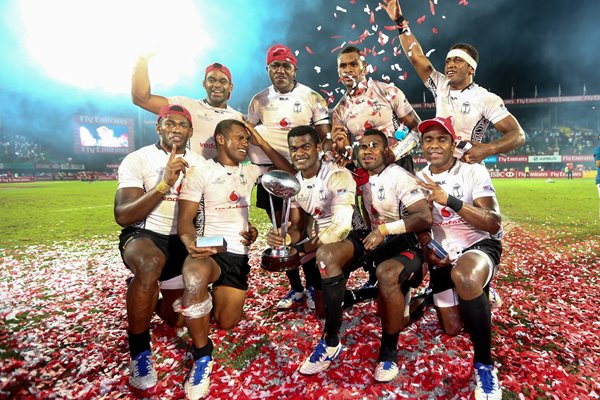 Fiji Team Champions World Rugby Sevens Series 2015