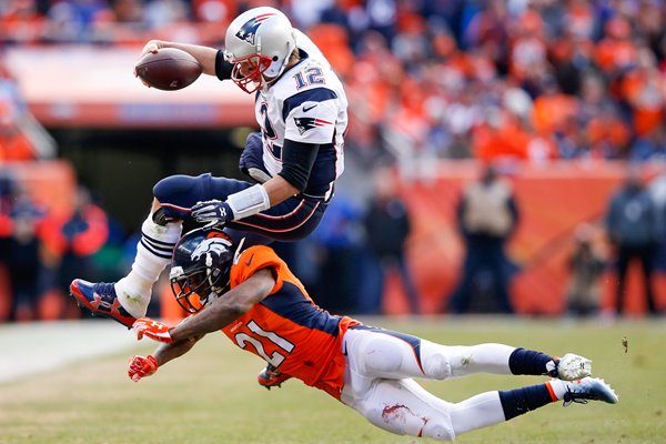 Aqib Talib Broncos tackles Tom Brady AFC Championship 2016