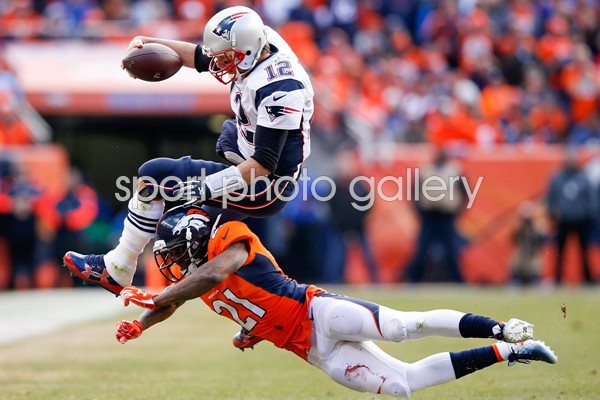 Aqib Talib Broncos tackles Tom Brady AFC Championship 2016