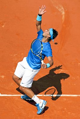 Rafael Nadal serves 2011 French Open 