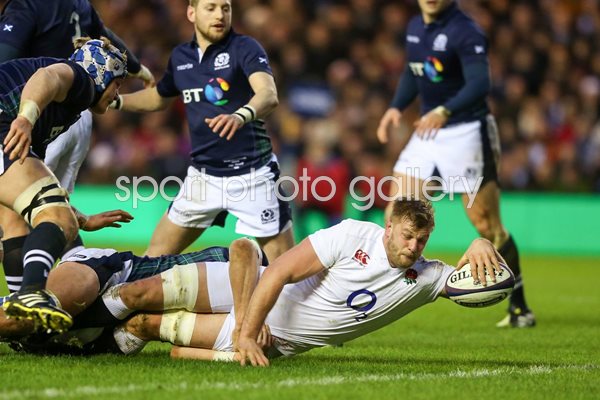 George Kruis England scores v Scotland 6 Nations 2016