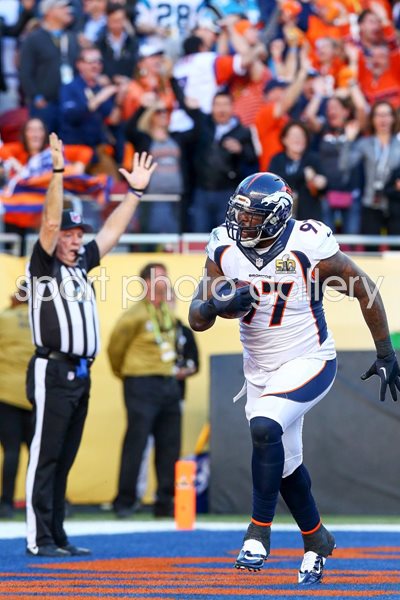 Malik Jackson Broncos Touchdown v Panthers Super Bowl 50