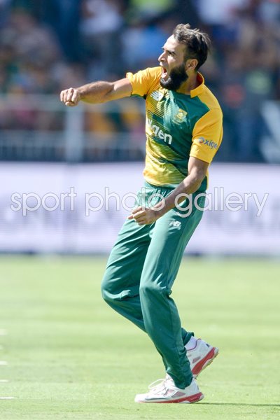 Imran Tahir South Africa celebrates v England