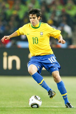 Kaka on the ball for Brazil v Ivory Coast