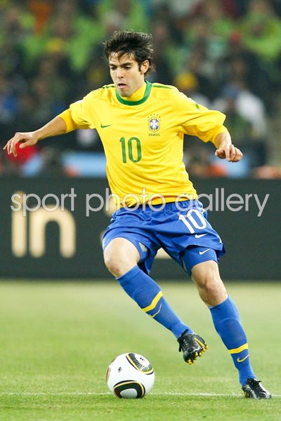 Kaka on the ball for Brazil v Ivory Coast