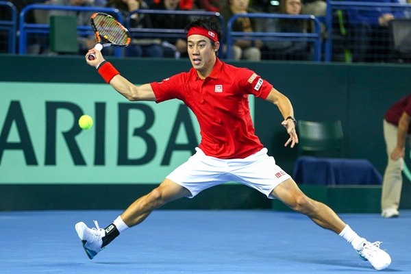 Kei Nishikori Japan Davis Cup v Great Britain 2016