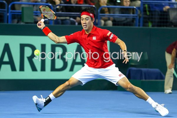 Kei Nishikori Japan Davis Cup v Great Britain 2016