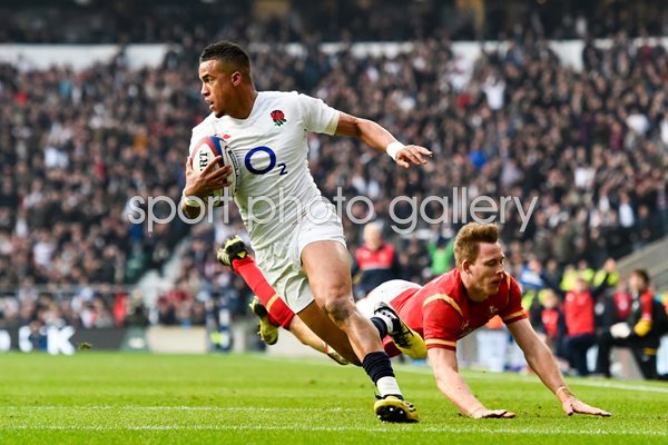 Anthony Watson scores England v Wales 6 Nations 2016