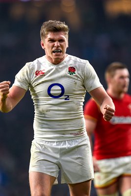 Owen Farrell England celebrates Triple Crown 6 Nations 2016