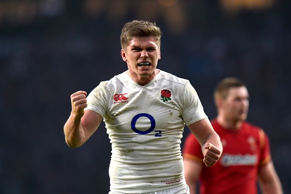 Owen Farrell England celebrates Triple Crown 6 Nations 2016