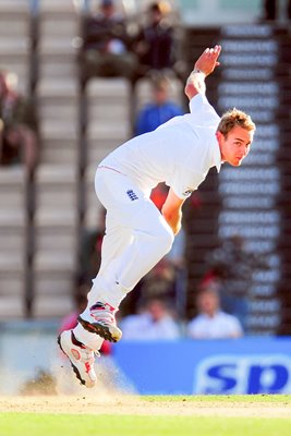 England Bowler Stuart Broad in action Southampton 2011