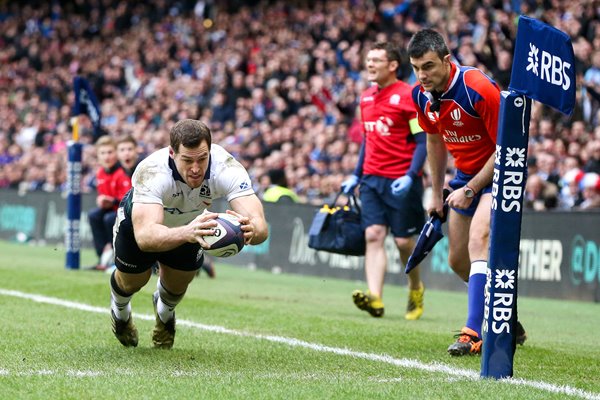 Tim Visser Scotland scores v France 6 Nations 2016