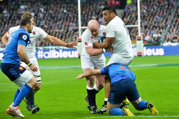 Dan Cole England scores v France 6 Nations Paris 2016