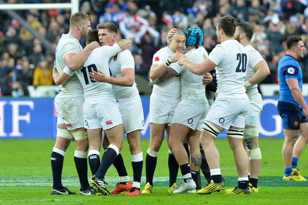 England celebrate Grand Slam win Paris 2016
